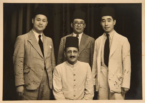 A.R. Siddiqui with Chinese Muslim delegation Signed by Yusuf Chang Chao Lee and Jelaluddin Wang Zengshan, Chin…
