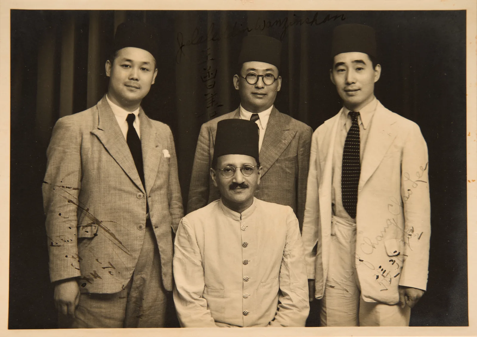 A.R. Siddiqui with Chinese Muslim delegation Signed by Yusuf Chang Chao Lee and Jelaluddin Wang Zengshan, Chinese Muslim Delegation visting South Asia and Middle East to build dipl…