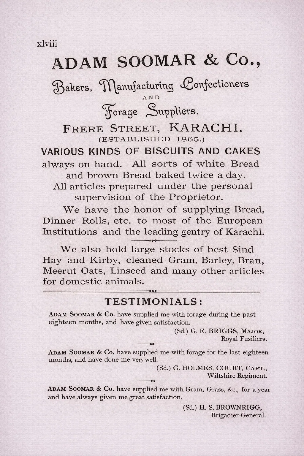 Adam Soomar & Co Bakers 1907