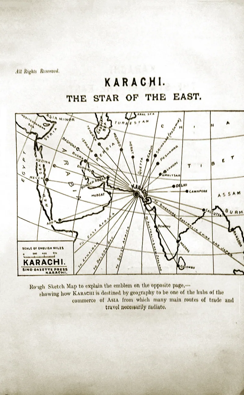 Karachi Star of the East Map 1914