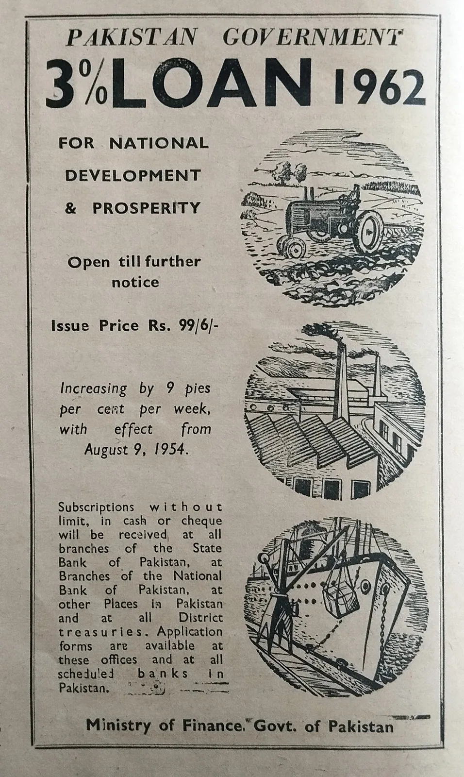 Ministry of Finance government loan scheme 1950s
