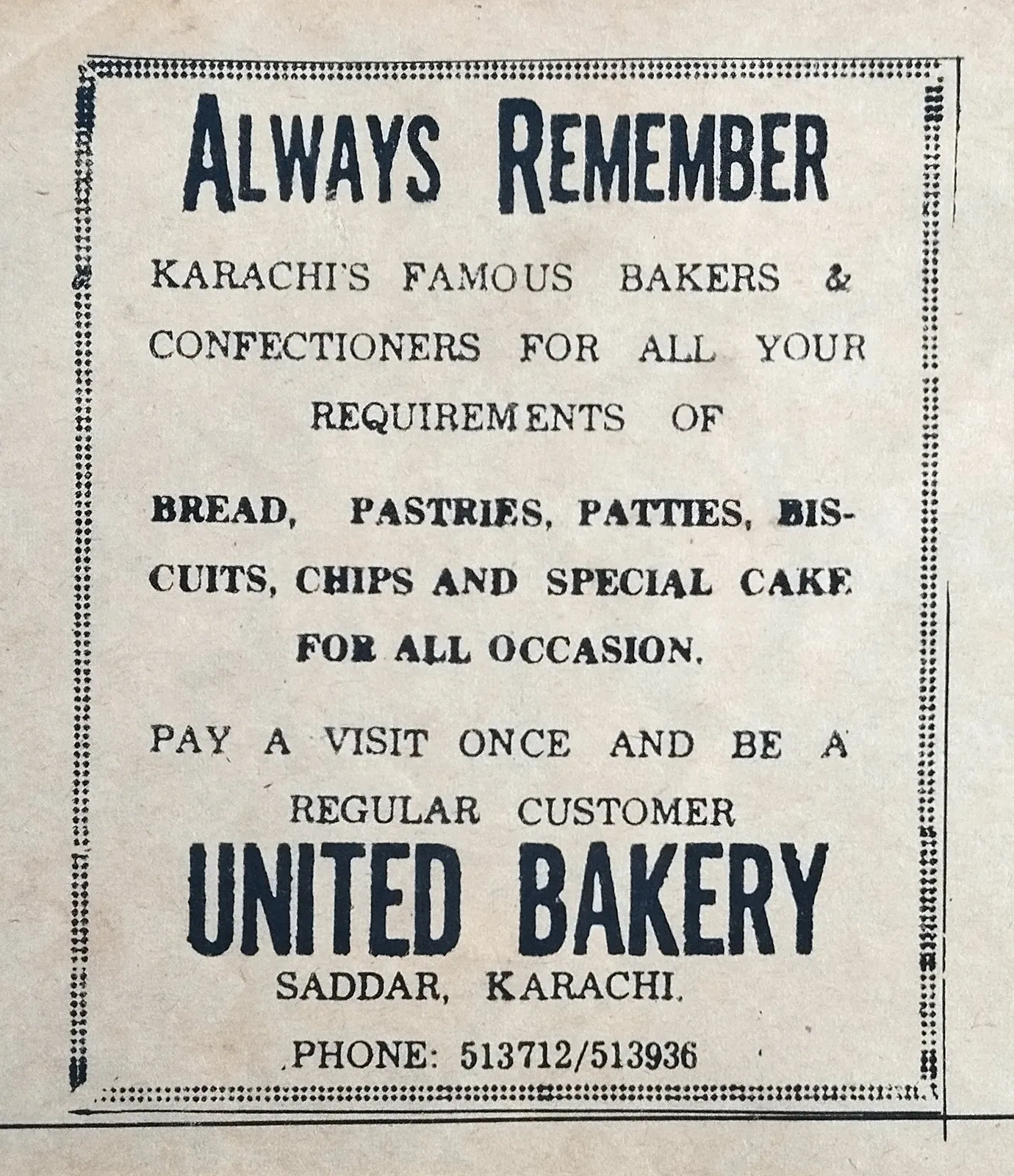 United Bakery 1950s