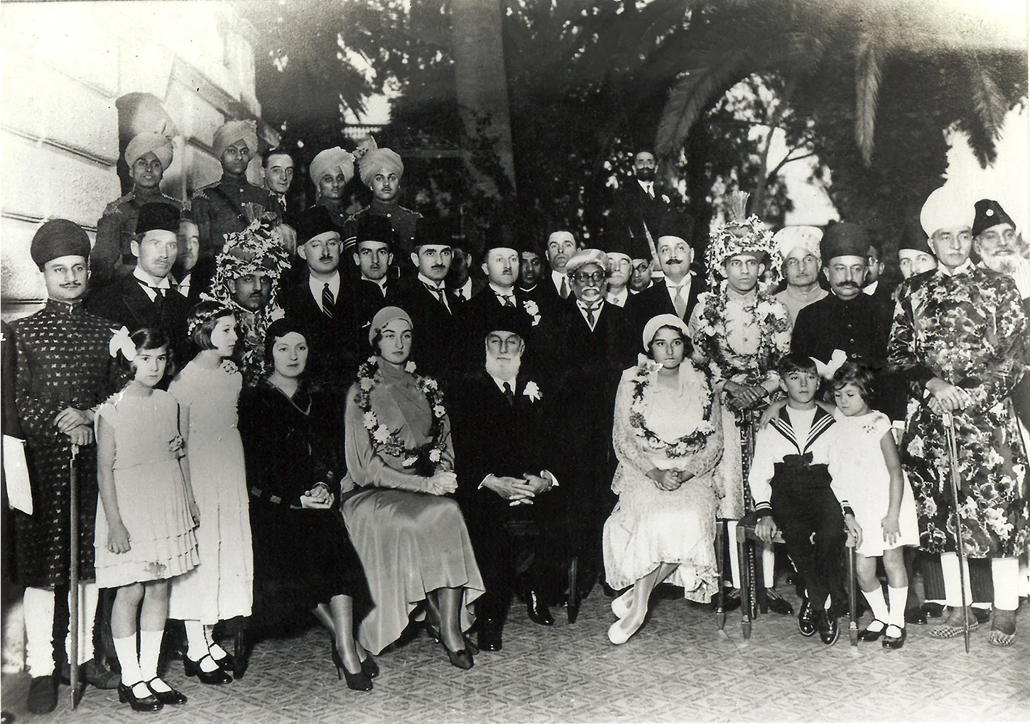 Wedding of Dürrüşehvar the only daughter of the last caliph Abdulmejid II to Azam Jah, the eldest son of the nizam of Hyderabad, at Villa Carabacel in Nice. The Nizam's younger son…